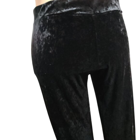 H&M Divided L Womens Pants Black Crushed Velvet Slim Leg Stretch Lounge Trousers - Picture 2 of 12